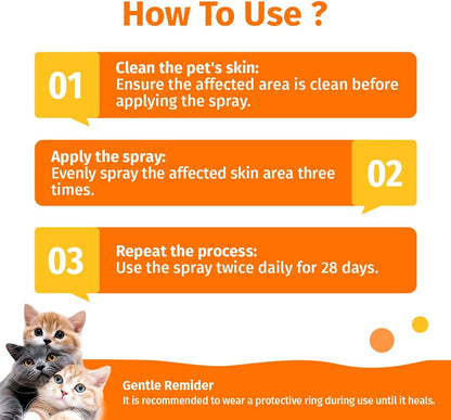 Hot Spot Spray for Dogs, Itch Relief Spray & Hot Spot Treatment for Dogs, Cats, Helps Alleviate Sensitive Skin, Scratching, and Licking of Coat, for All Animals, 2.02Oz